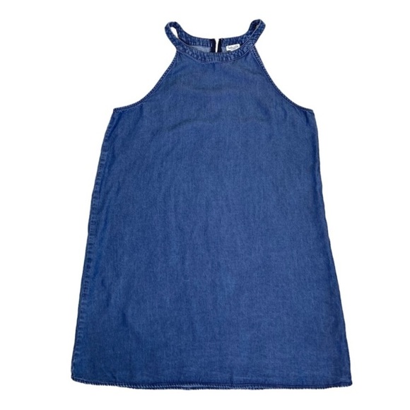 Splendid Dark Wash Chambray Halter Neck Shift Dress A-line Knee Length Sz XL - Picture 7 of 14
